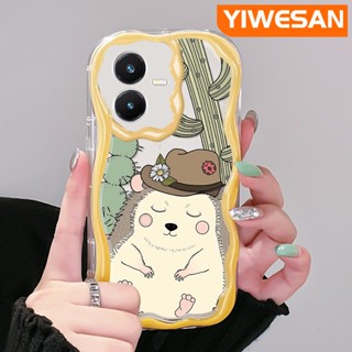 เคสโทรศัพท์มือถือ แบบใส ลายการ์ตูนกระรอกน้อยน่ารัก สีครีม สําหรับ VIVO Y22 Y22s