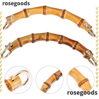 Rosegoods1 ที่จับกระเป๋า แบบไม้ไผ่ และไม้ คุณภาพสูง DIY สําหรับกระเป๋า 2 ชิ้น