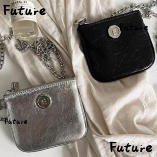 Future กระเป๋าสะพายไหล่ กระเป๋าใส่เหรียญ หนัง PU มีซิป ขนาดเล็ก สําหรับใส่บัตรประจําตัวประชาชน