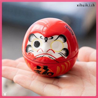 Xihuikj.th ตุ๊กตาไข่เสรีภาพ นําโชค Daruma ขนาดเล็ก สไตล์ญี่ปุ่น สําหรับตกแต่ง 2 ชิ้น