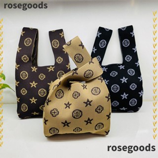 Rosegoods1 กระเป๋าถือ กระเป๋าช้อปปิ้ง ผ้าถัก ขนาดเล็ก สําหรับผู้หญิง