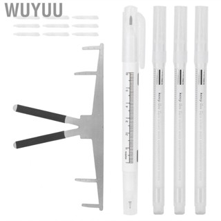 Wuyuu Marker Erasure Pen  Tattoo Tool Safe with Replacement Head Paper Positioning Ruler Stainless Steel Eyebrow for  Lip