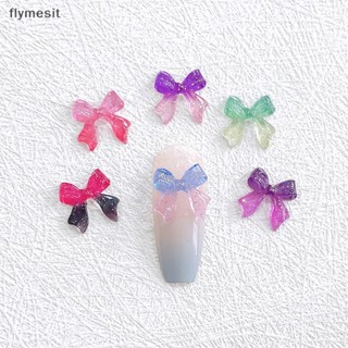 Flymesit อุปกรณ์ตกแต่งเล็บ โบว์ ไล่โทนสี 3D สีแคนดี้ สําหรับตกแต่งเล็บ 30 ชิ้น