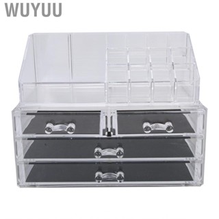 Wuyuu Makeup Organizer  Clear Design Cosmetic Storage Drawers Elegant for Bathroom Counter Or Dresser Women Easy Visibility