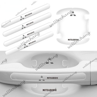 สติกเกอร์ฟิล์มใส ป้องกันรอยขีดข่วน สําหรับติดมือจับประตูรถยนต์ Mitsubishi Mirage Attrage Triton