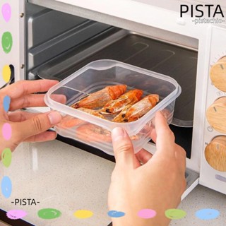 Pista กล่องพลาสติกใส ทรงสี่เหลี่ยม ทนความร้อน สําหรับใส่อาหารในตู้เย็น