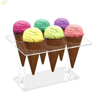 【VARSTR】6 Holes Dessert Holder Stand for Ice Cream Cones and For Party Decorations