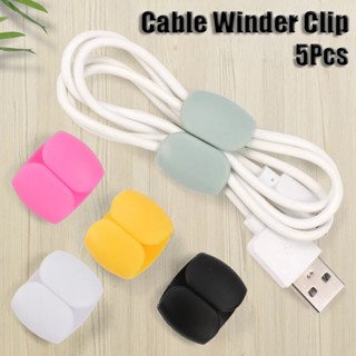 5 ชิ้น ที่เก็บสายโทรศัพท์ / ที่ม้วนสายชาร์จ USB / ตัวจัดระเบียบสายข้อมูลเดสก์ท็อป / คลิปยึดสายเคเบิล ทรงกลม ที่เรียบง่าย / หัวเข็มขัดจัดเก็บสาย