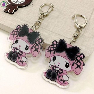 Aaron1 พวงกุญแจอะคริลิค จี้การ์ตูนอนิเมะ My Melody Kuromi สไตล์พังก์