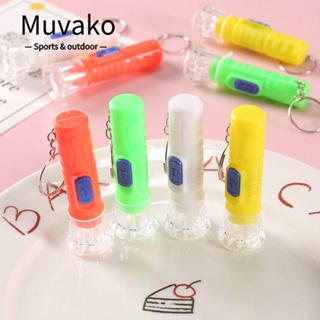 Muvako พวงกุญแจไฟฉาย LED พลาสติก ขนาดเล็ก แบบพกพา ทนทาน สุ่มสี สําหรับเด็ก 10 ชิ้น