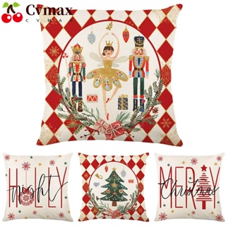 Cvmax ปลอกหมอนอิง ลายเกล็ดหิมะ Merry Christmas ขนาด 45x45 ซม. สําหรับตกแต่งบ้าน โซฟา ในร่ม กลางแจ้ง