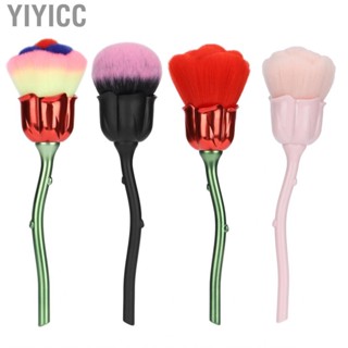 Yiyicc Nail Dust Brush Rose Shaped Elegant Cleaning  Makeup Loose Powd