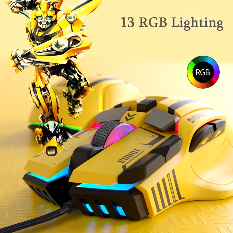 เมาส์เกมมิ่งแบบมีสายระดับมืออาชีพ เมาส์แบ็คไลท์ RGB ตามหลักสรีรศาสตร์ 128000 DPI เครื่องกล เมาส์เกมเมอร์คอมพิวเตอร์สําหรับ แล็ปท็อป PC พื้นโต๊ะ