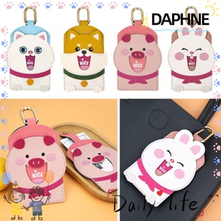 Daphne พวงกุญแจ หนัง PU ลายการ์ตูนสัตว์น่ารัก ป้องกันการสูญหาย สําหรับเก็บบัตรเครดิต บัตรประจําตัวประชาชน กระเป๋าเดินทาง