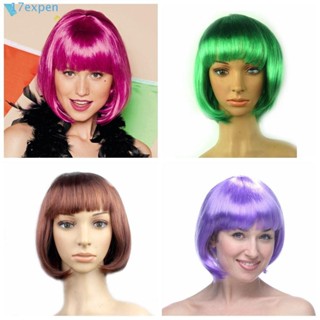 Expen วิกผมบ๊อบสั้นตรง สีชมพูธรรมชาติ สีดํา แฟชั่นสําหรับผู้หญิง