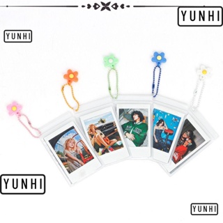 Yunhi โปสการ์ด PVC แบบใส ขนาดเล็ก 3 นิ้ว พกพาง่าย กันน้ํา สําหรับเก็บนามบัตร โปสการ์ด 5 ชิ้น