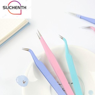 Suchenth แหนบ สร้างสรรค์ มัลติฟังก์ชั่น ต่อขนตา บัญชีมือ สติกเกอร์เล็บ โค้ง สเตนเลส
