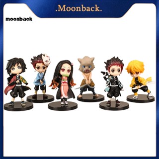 &lt;moonback&gt; ฟิกเกอร์ Demon Slayer Tanjirou Zenitsu Huntress 6 ชิ้น