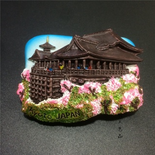 สติกเกอร์แม่เหล็กติดตู้เย็น เรซิน ลาย Kyoto Tramway Kinkakuji 3D สไตล์ญี่ปุ่น สําหรับตกแต่งตู้เย็น