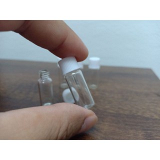 ขวดน้ำ ขวดแก้วฝาเกลียวสีขาว ขนาด 1 ml.(10 ชิ้น)