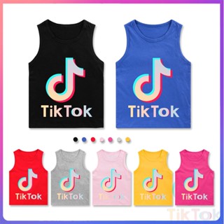 Tiktok เสื้อกล้าม เด็กผู้ชาย และเด็กผู้หญิง เสื้อลําลอง แขนกุด เด็ก บาง กีฬา แขนสั้น