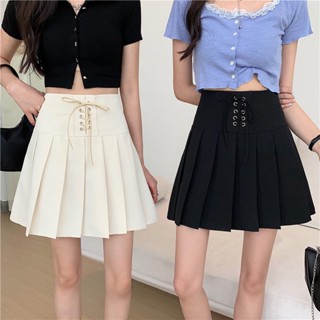 กระโปรงนักศึกษาทรงเอ กระโปรงสายฝอ กระโปรงเทนนิสสาวอวบ Pleated School Tennis Skirt P06045