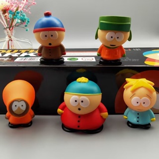 ชุดฟิกเกอร์อนิเมะ The South Park Eric Cartman Stan Marsh Kyle Broflovski Kenny McCormick and Butters Stotch ของเล่นสําหรับเด็ก 5 ชิ้น