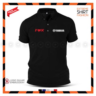 เสื้อยืดโปโล ผ้าฝ้าย พิมพ์ลายโลโก้ Yamaha Fox Racing Sulam MotoGP MotorSport Superbike สําหรับผู้ชาย