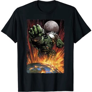 เสื้อยืดแขนสั้น ผ้าฝ้าย 100% พิมพ์ลายกราฟฟิค Marvel Hulk Planet Smash Space Fist แฟชั่นสําหรับผู้ชาย และผู้หญิง