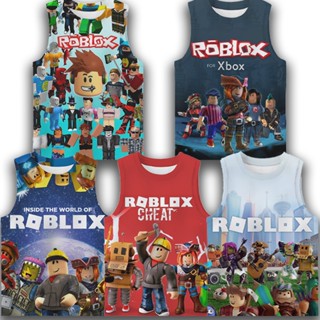 [พร้อมส่ง] Robloxs เสื้อยืดแขนกุด พิมพ์ลายอนิเมะ 3D แฟชั่น สําหรับเด็กผู้ชาย อายุ 3-12 ปี