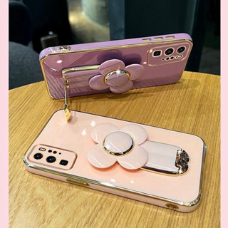 เคสโทรศัพท์มือถือ แบบนิ่ม ลายดอกทานตะวัน มันวาว หมุนได้ มีขาตั้ง สําหรับ Realme C55 C53 C35 C33 C31 C30 C30s C21y C25y C25 C12 C15