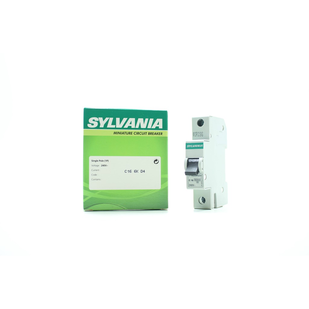 เบรกเกอร์ DYMQCSPE016 SYLVANIA DYMQCSPE016 SYLVANIA MCB SYLVANIA 1P 16A 6kA เซอร์กิตเบรกเกอร์ SYLVAN