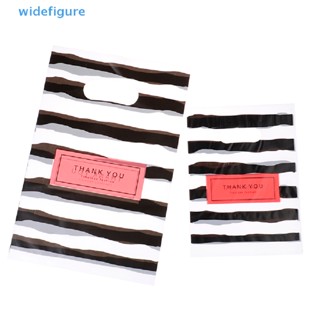 Widefigure 50 ชิ้น ดีไซน์ใหม่ สีดําและสีขาว ถุงบรรจุภัณฑ์ สําหรับของขวัญ ถุงเล็ก ดี