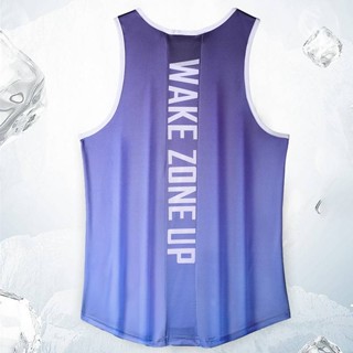 Basketball Vest Shorts Mens Sports Sleeveless T-shirt Ice Silk Quick-Drying Loose Running Clothing Track and Field Training Workout Clothes OeJ5