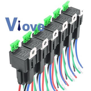 สวิตช์รีเลย์ฟิวส์รถยนต์ 5-Pin SPST 12V 30A อุปกรณ์เสริมรถยนต์ 6 ชิ้น