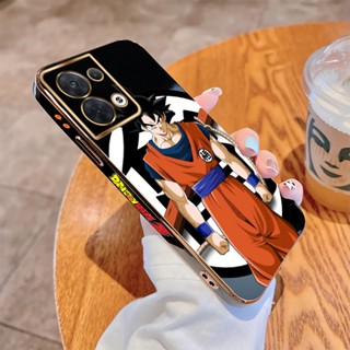 เคส OPPO Reno7 Reno8 Z Reno8 Pro 5G Reno8 T เคสโทรศัพท์มือถือ แบบนิ่ม ลายการ์ตูนดราก้อนบอล ขอบสี่เหลี่ยม หรูหรา