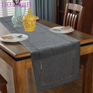 NORMAN Solid Color Table Decoration Flat Corner Tablecloth Table Runner for Wedding Holiday Decoration Kitchen Banquet Merry Christmas Simple Party Decoration/Multicolor