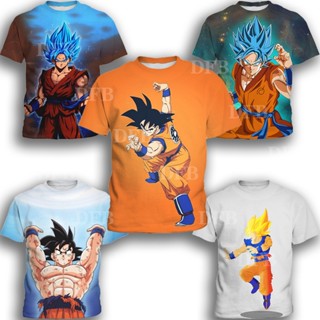 ใหม่ เสื้อยืดคอกลม พิมพ์ลายอนิเมะ Dragon Ball 3D สไตล์ยุโรป และอเมริกา เหมาะกับของขวัญวันเกิด สําหรับเด็กผู้ชาย