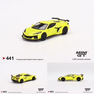 โมเดลรถยนต์ แครอส อัลลอย ขนาดเล็ก สีเหลือง GT 1:64 Z06 2023 441