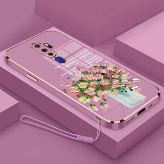 เคส OPPO A9 2020 A5 2020 OPPO A31 A8 OPPO F11 A9 OPPO F11 pro เคสโทรศัพท์ ดอกไม้ ซิลิโคน สวย เคสโทรศัพท์ ส่งสายคล้อง