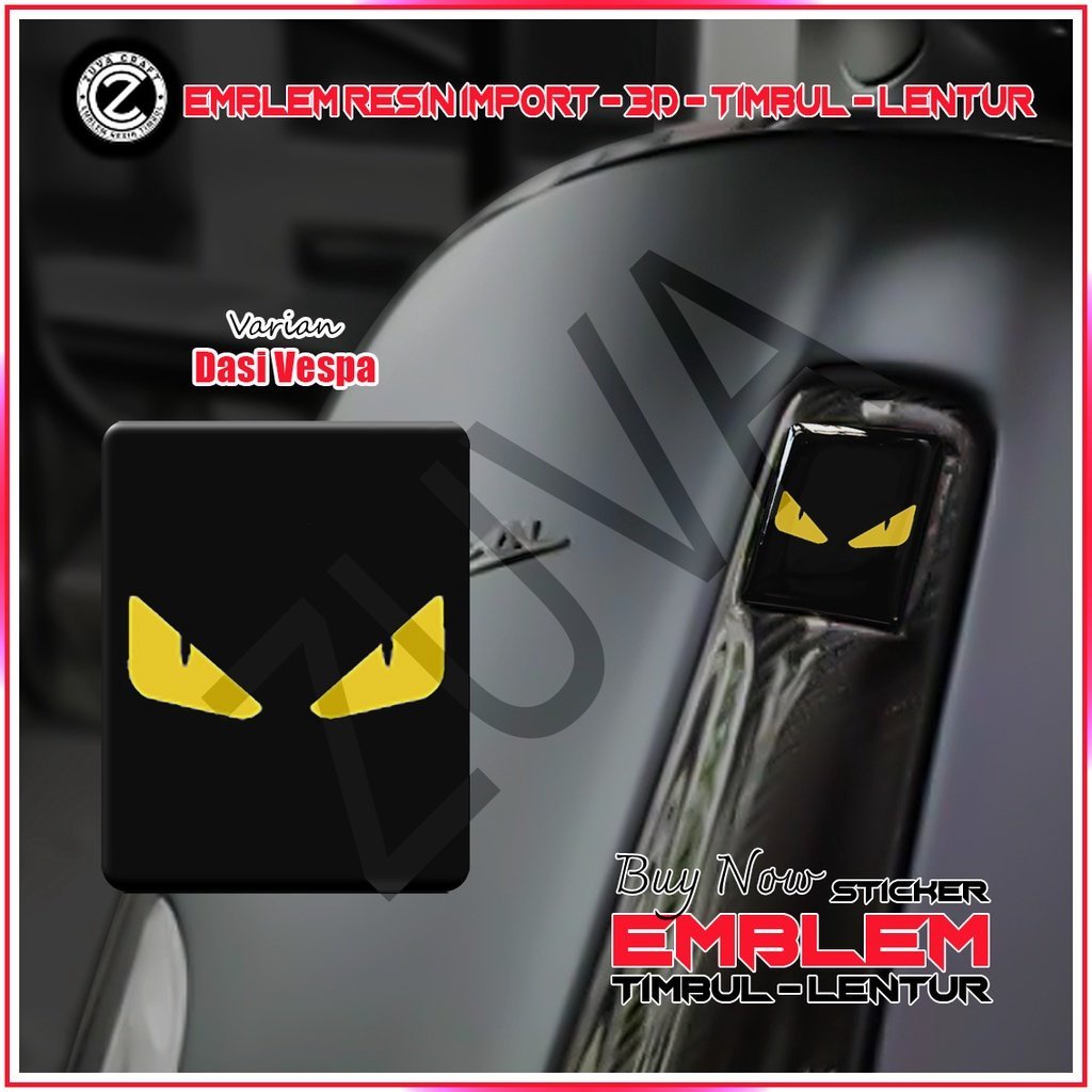 VESPA EMBLEM สติ๊กเกอร์ Fendi Monster LOGO RAISED EMBLEM VESPA สติ๊กเกอร์ VESPA TIE VESPA FLEXIBLE R