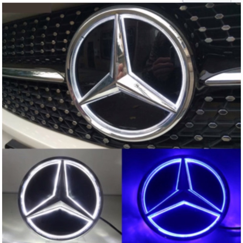 กระจังหน้ารถยนต์ Led ลายโลโก้สัญลักษณ์ อุปกรณ์เสริม สําหรับ Mercedes Benz W156 W204 W205 W210 W211 W