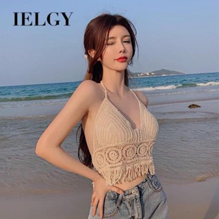 IELGY เสื้อลูกไม้ สไตล์โบฮีเมียน ชายหาด สําหรับผู้หญิง