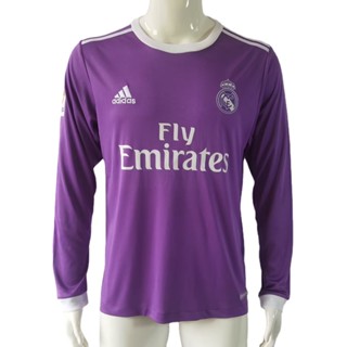 เสื้อกีฬาแขนสั้น ลายทีมชาติฟุตบอล Real Madrid Away 16-17 ชุดเยือน สไตล์เรโทร แห้งเร็ว สําหรับผู้ชาย ไซซ์ S-XXL