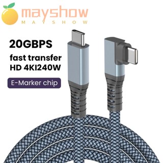 Mayshow สายชาร์จโทรศัพท์มือถือ USB-C PD 240W ตัวผู้ เป็นตัวผู้ 4K 60Hz ชาร์จเร็ว