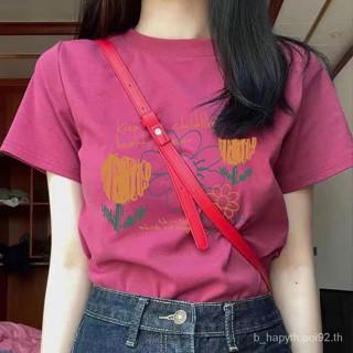 ผ้าฝ้ายแท้สีแก้วมังกรแขนสั้นTเสื้อเชิ้ตผู้หญิงสไตล์ย้อนยุคสไตล์จีนลายดอกไม้ดีไซน์สุดเก๋เสื้อสั้นสาวฮอตSL6410