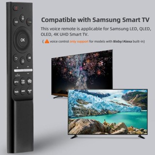 ขายดี รีโมตคอนโทรล บลูทูธ เสียง สําหรับ Samsung Smart TV LED QLED OLED 4K 8K UHD HDR พร้อมปุ่มลัด Netflix Prime Video