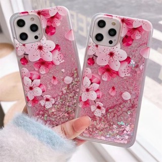 เคสโทรศัพท์มือถือใส ลายดอกซากุระ กลิตเตอร์วิบวับ สําหรับ VIVO X90 X80 X70 X60 Pro V29 V27 V27e V25 V23 V20 Pro SE V25e V23e V19 V17 V15 Pro X50 Pro