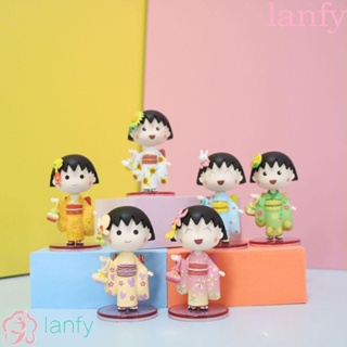 Lanfy โมเดลฟิกเกอร์ PVC รูป Chibi Maruko Q Version ของเล่นสําหรับเด็ก