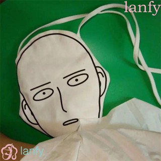 Lanfy One Punch Man กระเป๋าถือ กระเป๋าเดินทาง ผ้าแคนวาส พับได้ เป็นมิตรกับสิ่งแวดล้อม ใช้ซ้ําได้